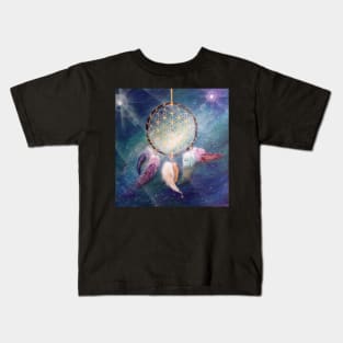 Sacred geometry - dream catcher flower of life Kids T-Shirt